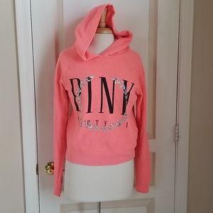 Victoria Secret PINK Neon Coral Hoodie Sweatshirt
